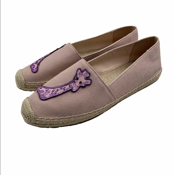 Kate Spade Garden Giraffe Espadrille Shoe 8 Pink